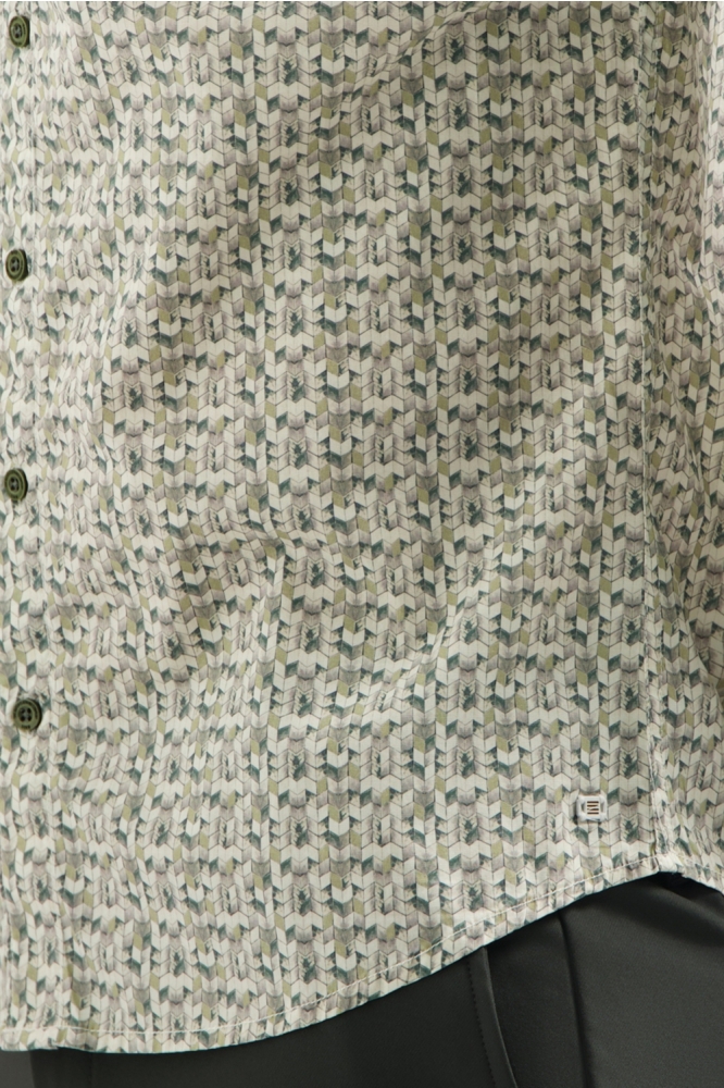 STRETCH SHIRT MET PRINT 29450708 052 DARK GREEN